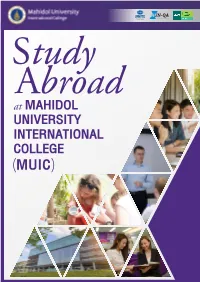 (MUIC) PROGRAMME OPTIONS All Courses Taught in English