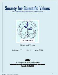 News and Views Volume 17 No. 1 June 2018