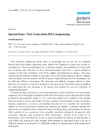 Next Generation DNA Sequencing