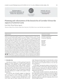 Planning and Valorization of the Branch Xa of Corridor X from The