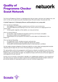 Quality of Programme Checker Scout Network