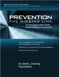 THE MISSING LINK for Managing Insider Threat in the Intelligence Community