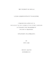 The University of Chicago Lazard Correspondence Up