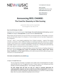 Announcing REEL CHANGE: the Fund for Diversity in Film Scoring