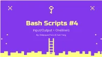 Bash Scripts #4 Input/Output + Oneliners