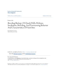 Breeding Biology of Chuck-Will's-Widows