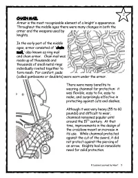 CHAIN MAIL Armor Is the Most Recognizable Element of a Knight S Appearance