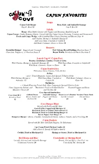 Dinner Menu December 2017