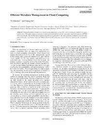 Efficient Metadata Management in Cloud Computing