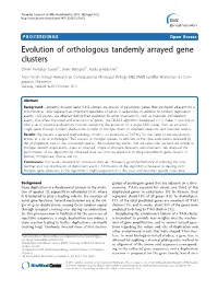 Evolution of Orthologous Tandemly Arrayed Gene Clusters