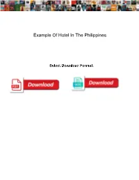 Example of Hotel in the Philippines