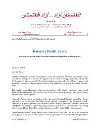 Karachi's Deadly Unrest