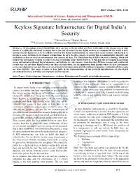 Keyless Signature Infrastructure for Digital India's Security