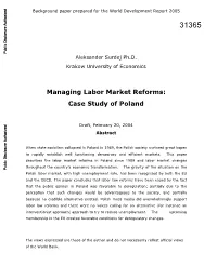 Managing Labor Market Reforms: Case Study of Poland Public Disclosure Authorized