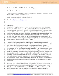 Non-Native Small Terrestrial Vertebrates in the Galapagos 2 3 Diego F