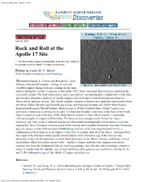 Rock and Roll at the Apollo 17 Site