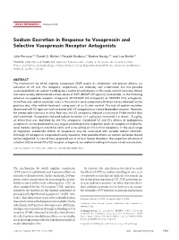 Sodium Excretion in Response to Vasopressin and Selective Vasopressin Receptor Antagonists