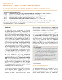 Blue Energy: Salinity Gradient Power in Practice
