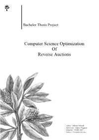 Computer Science Optimization of Reverse Auctions