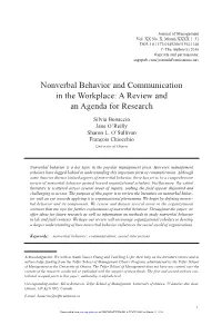 Nonverbal Behavior and Communication in the Workplace: a Review and an Agenda for Research