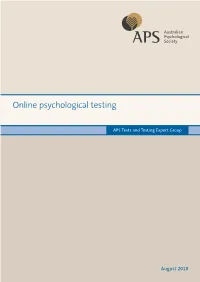 Online Psychological Testing