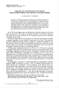 The Set of Continuous Functions with Everywhere Convergent Fourier Series