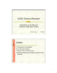 UCSC Genome Browser Outline