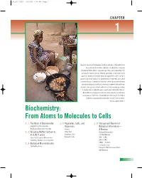 Biochemistry: from Atoms to Molecules to Cells