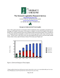 Changes in Gubernatorial Term Lengths