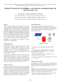 Design PV System for Any Building: a Case Between Conventional Solar Cell and Nano Solar Cell