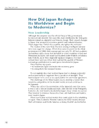 How Did Japan Reshape Its Worldview and Begin to Modernize?