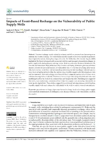 Impacts of Event-Based Recharge on the Vulnerability of Public Supply Wells