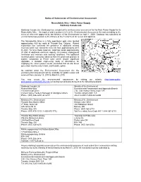 Notice of Submission of Environmental Assessment