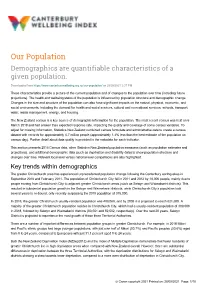 Our Population- Canterbury Wellbeing Index