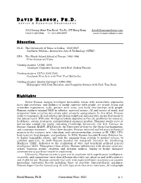 David Hanson Resume