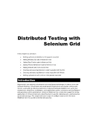 Distributed Testing with Selenium Grid