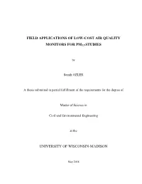 Field Applications of Low-Cost Air Quality