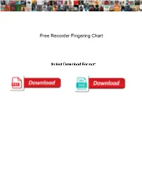Free Recorder Fingering Chart