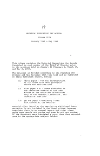 MATERIAL SUPPORTING the AGENDA Volume Xvib January 1969