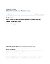 New Custom for the Old Village Interpreting History Through Turkish Village Web-Sites