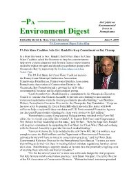 PA Environment Digest 6/9/08