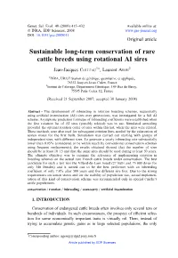 Sustainable Long-Term Conservation of Rare Cattle Breeds Using Rotational AI Sires