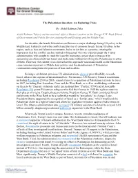 The Palestinian Question: an Enduring Crisis By