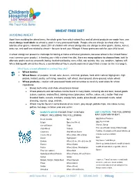 Wheat Free Diet Avoiding Wheat