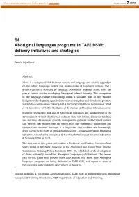14 Aboriginal Languages Programs in TAFE NSW: Delivery Initiatives and Strategies