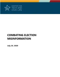 Combating Election Misinformation