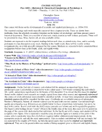 Historical and Theoretical Foundations of Psychology