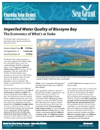 Imperiled Water Quality of Biscayne Bay the Economics of What’S at Stake