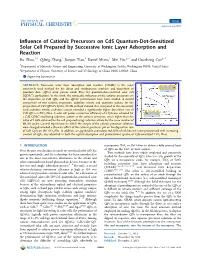 Influence of Cationic Precursors on Cds Quantum-Dot-Sensitized Solar