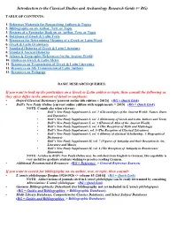 Introduction to the Classical Studies and Archaeology Research Guide (= RG)